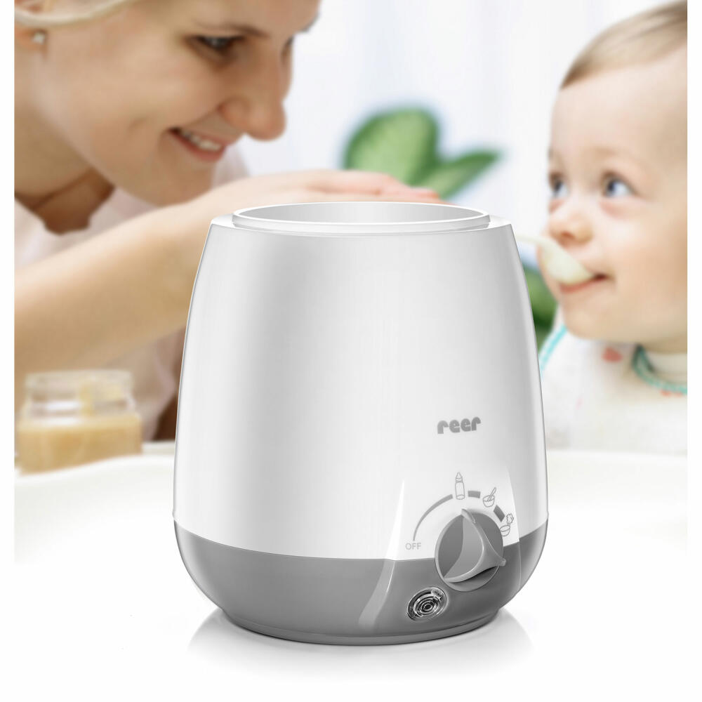 reer Simply Hot Babykostwärmer, für Fläschchen und Gläschen, Flaschenwärmer, Babynahrung, Warmhaltefunktion, 3310