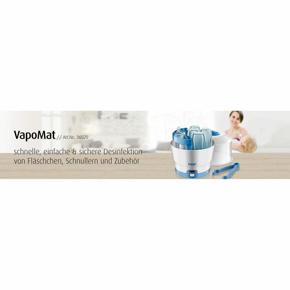 reer VapoMat vaporizer, disinfection device, steam sterilizer, sterilizer, for 6 baby bottles, 36020