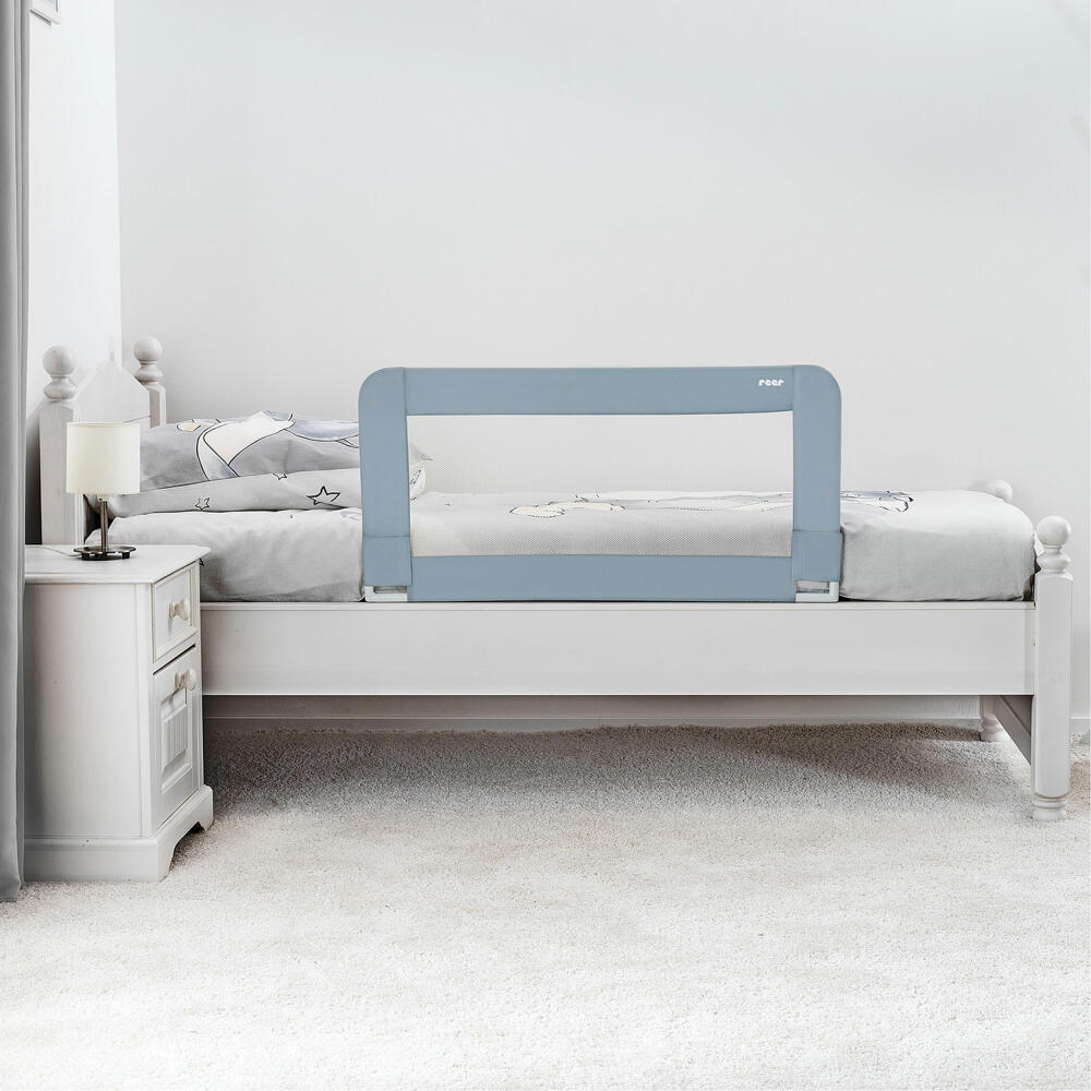 reer Sleep n Keep Bettgitter, Rausfallschutz für Bett, Schutzgitter, Blaugrau Länge 100 cm, 45101