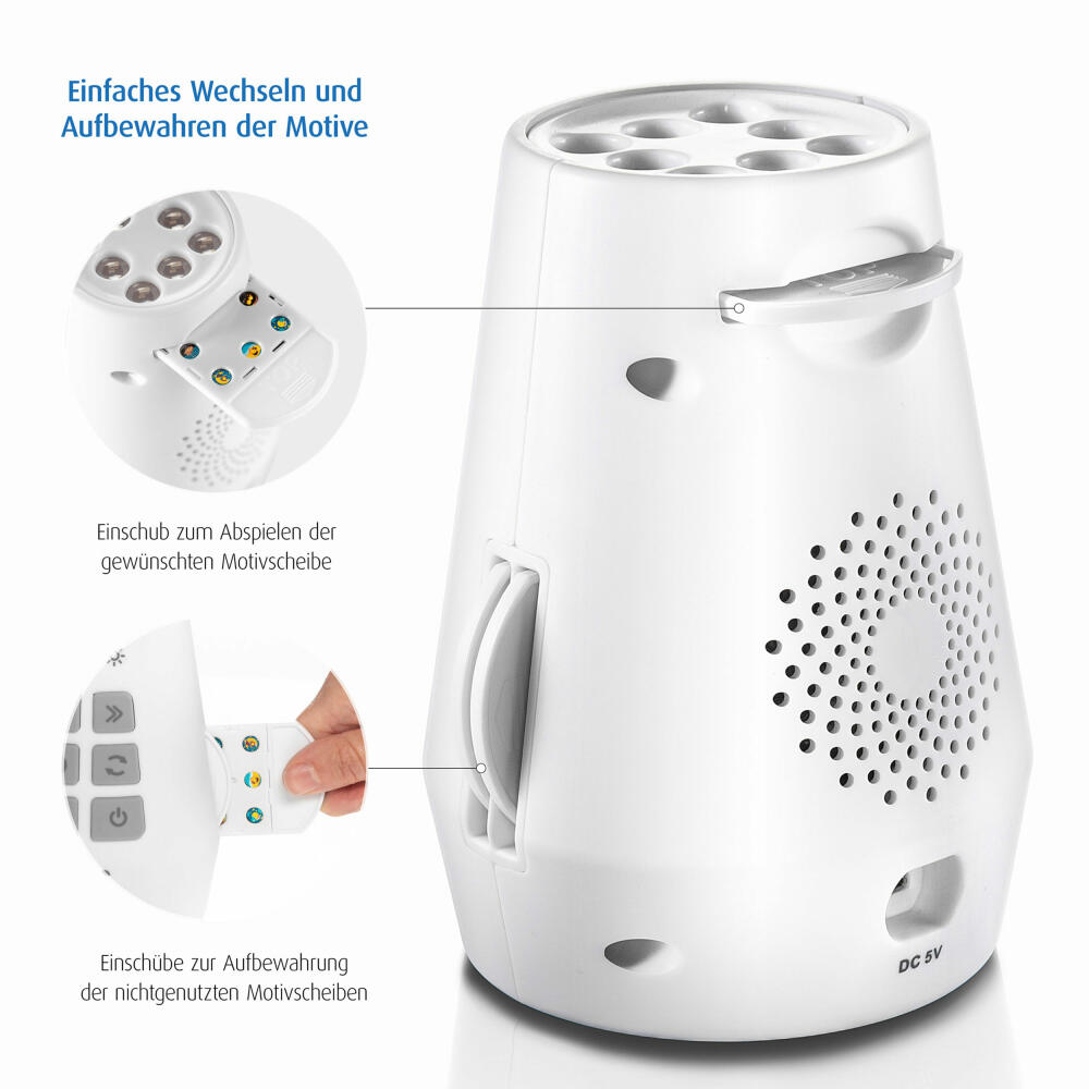reer DreamBeam Motif Projector, with Lullabies, Motif Projector, Children, White, 52110