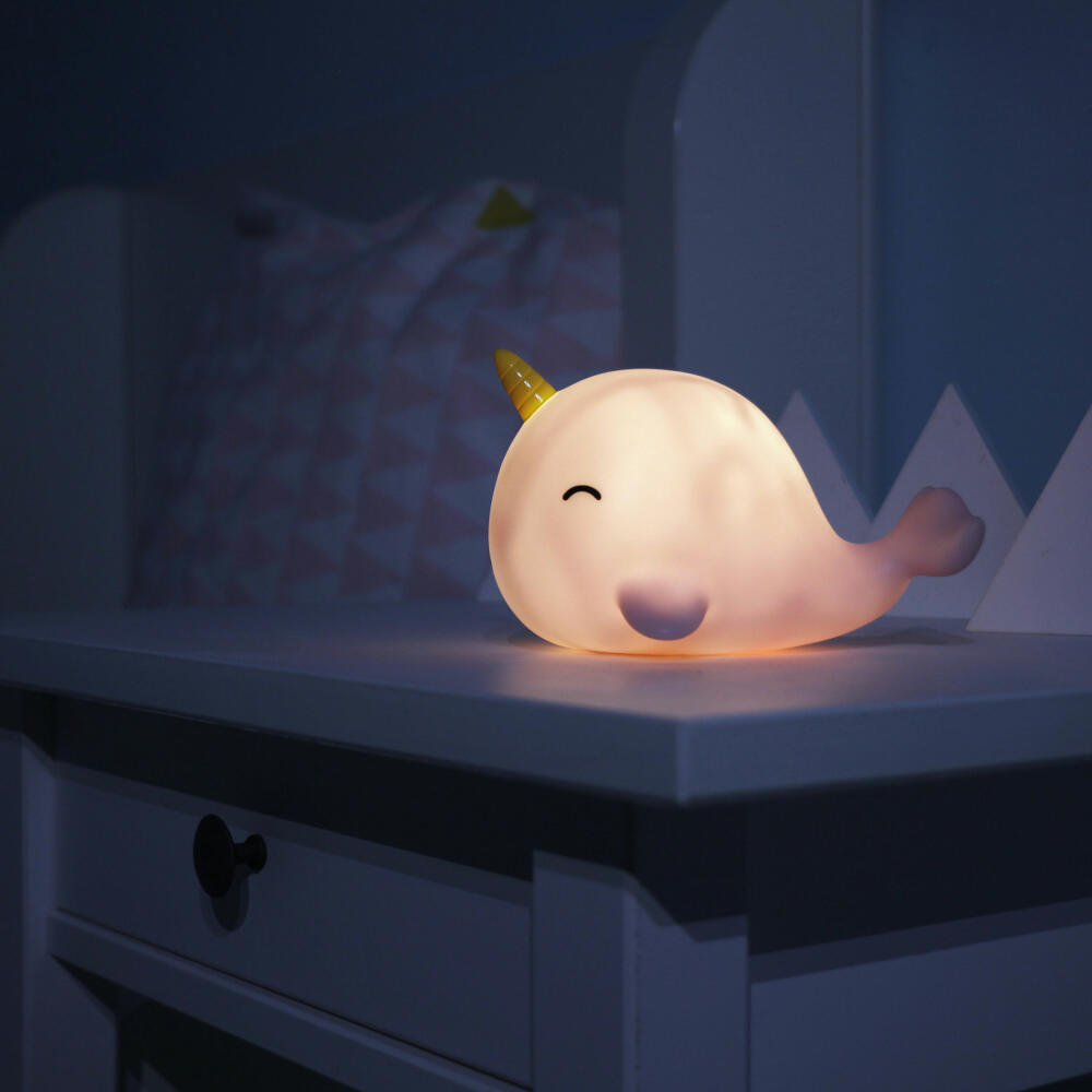 reer lumilu Sea Life Narwhal, night light, slumber light, calming light, LED, timer, 52284