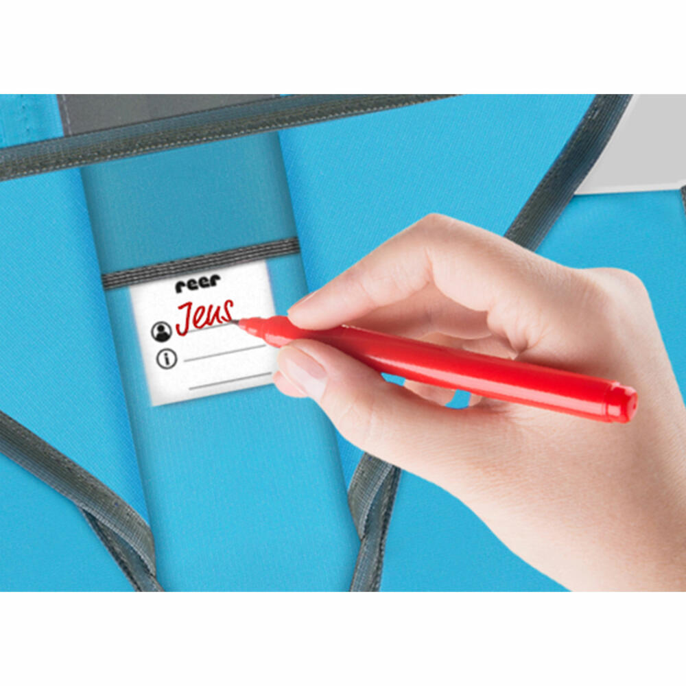 reer MyBuddyGuard Sicherheitsweste, Warnweste, Signalweste, Kinder, mit Kapuze, Blau, 53012