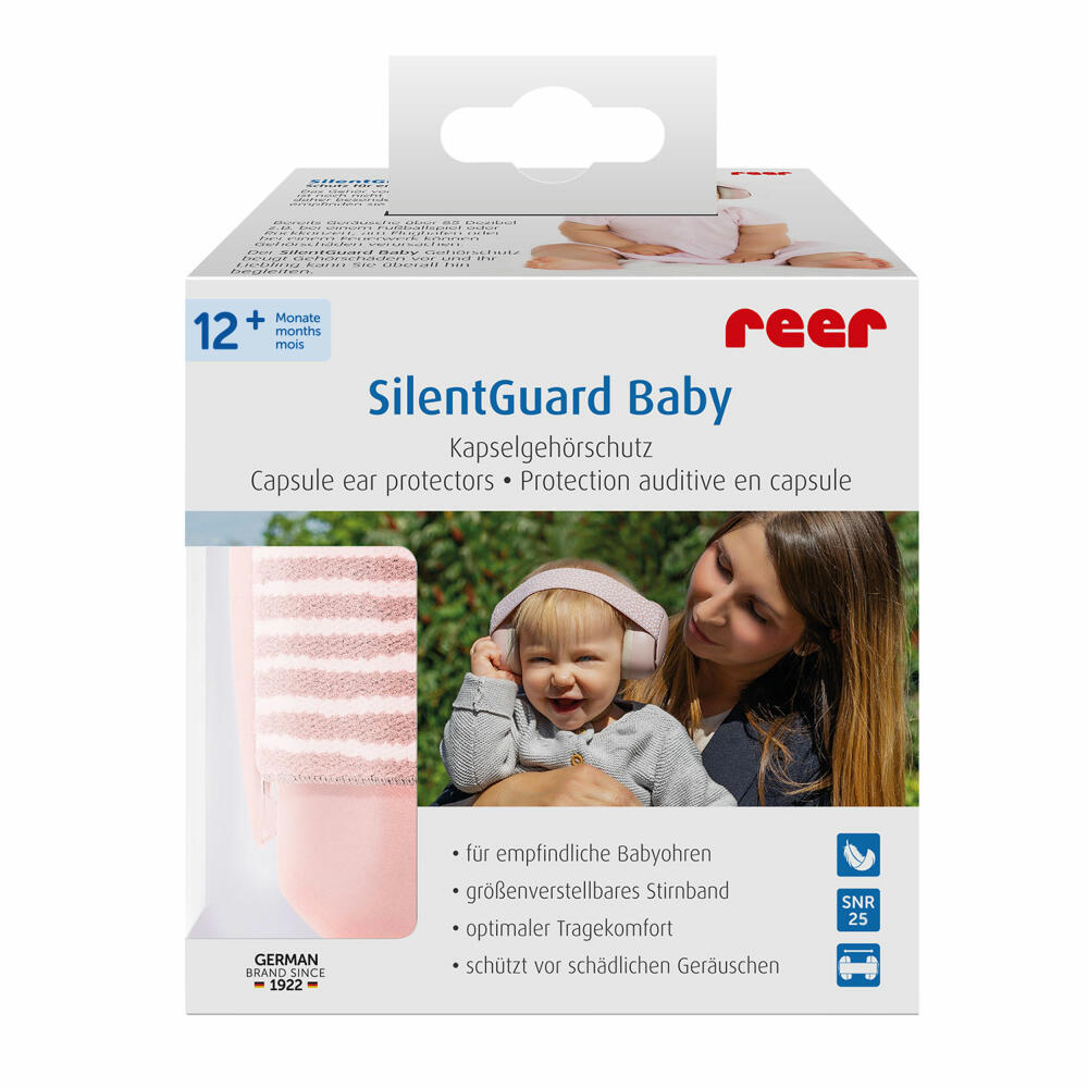 reer SilentGuard Baby Kapselgehörschutz, Gehörschutz, Ohrenschutz, Lärmschutz, Rosa, 53074