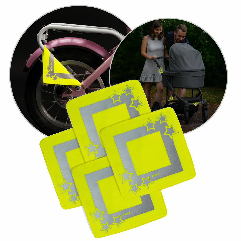 reer LightReflex reflector set, set of 4, reflector, safety, children, velcro fastening, polyester, 53175