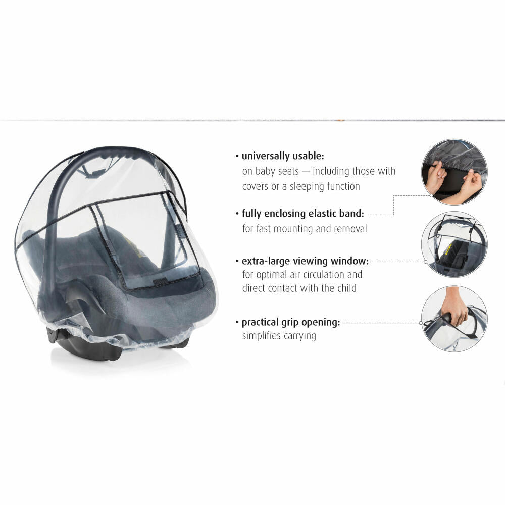 reer RainCover Baby Regenschutz für Babyschale, Regenverdeck, Regenhaube, 70538