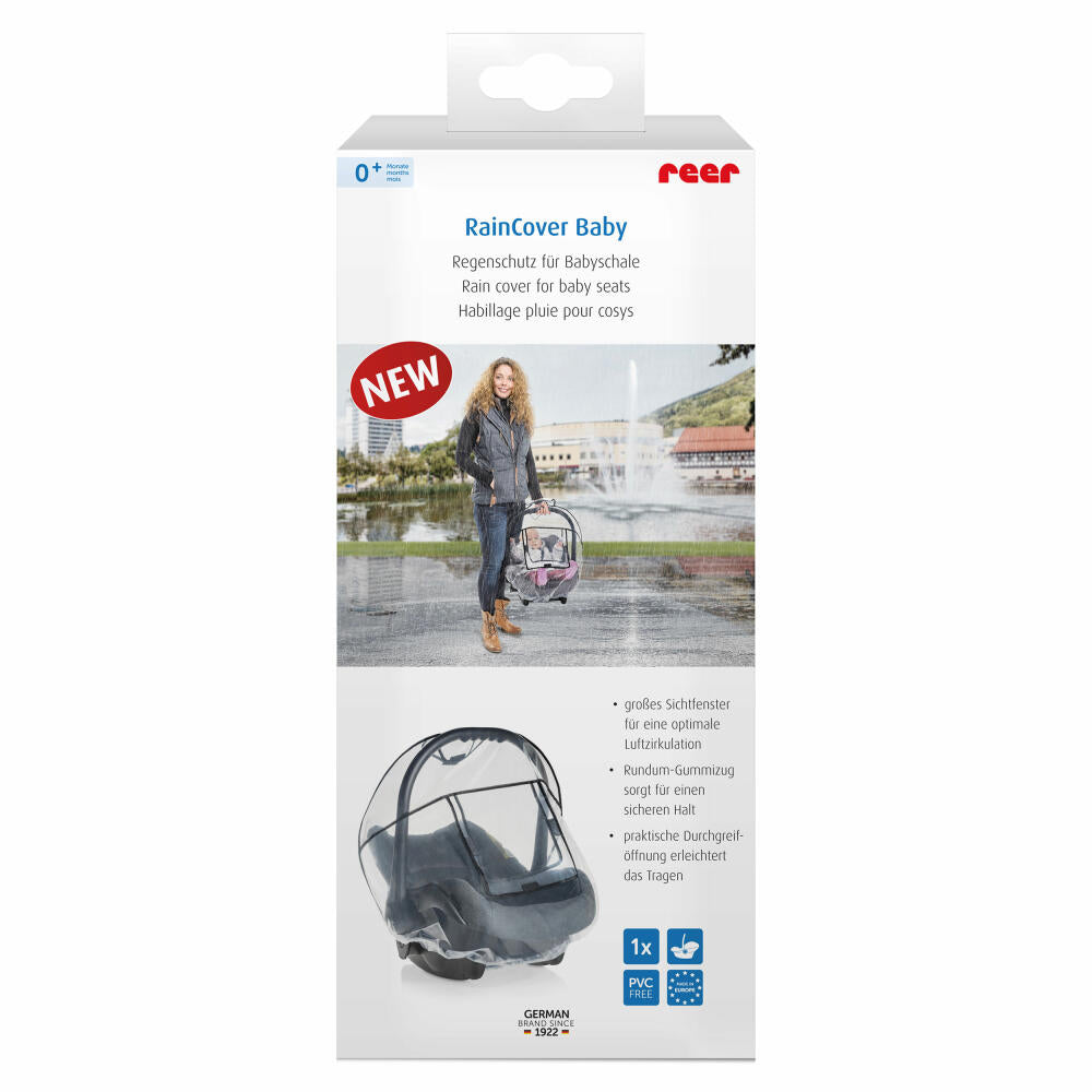 reer RainCover Baby Regenschutz für Babyschale, Regenverdeck, Regenhaube, 70538