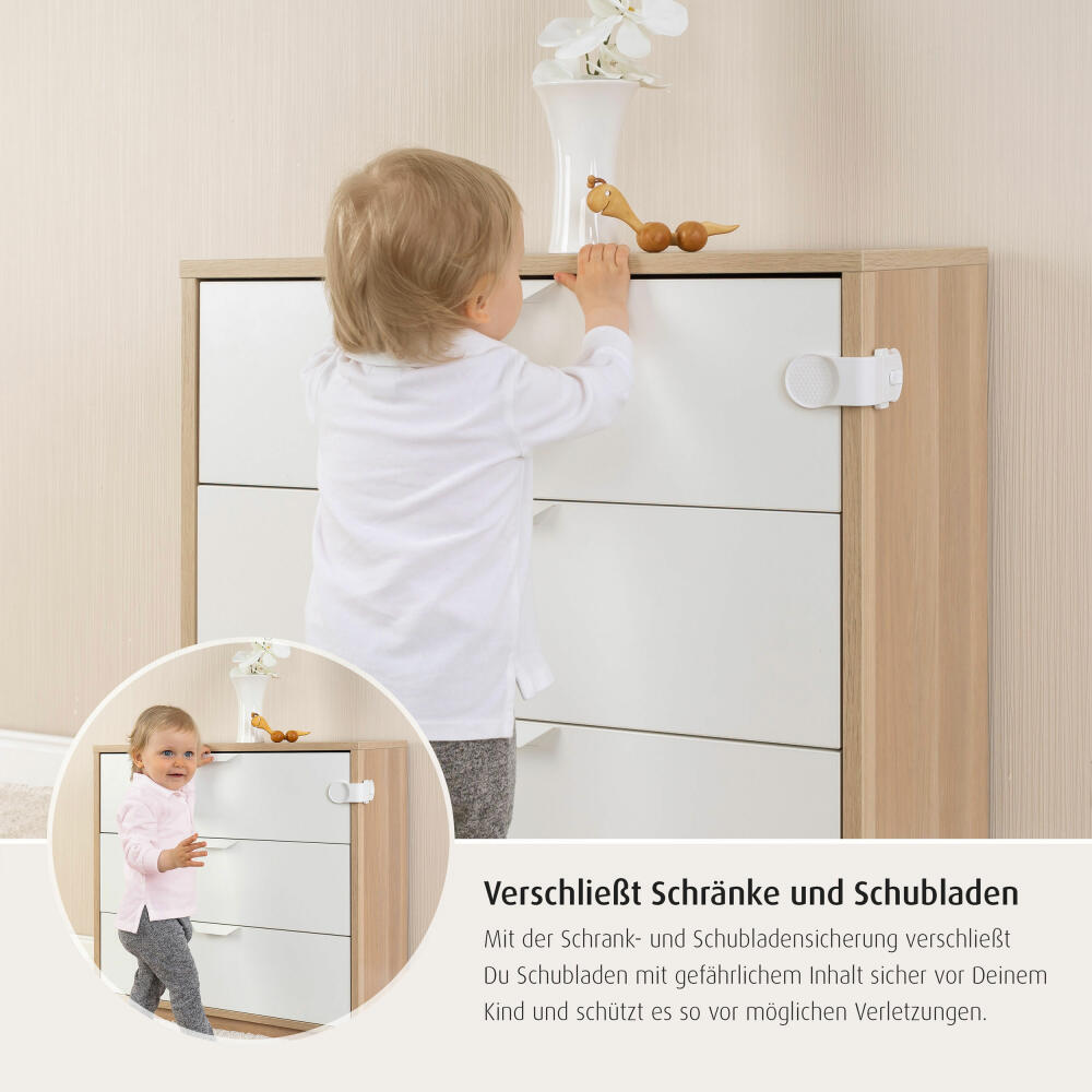 reer Cabinet and drawer lock External, Cabinet lock, Drawer, Lock, Child safety lock, For gluing, 71050