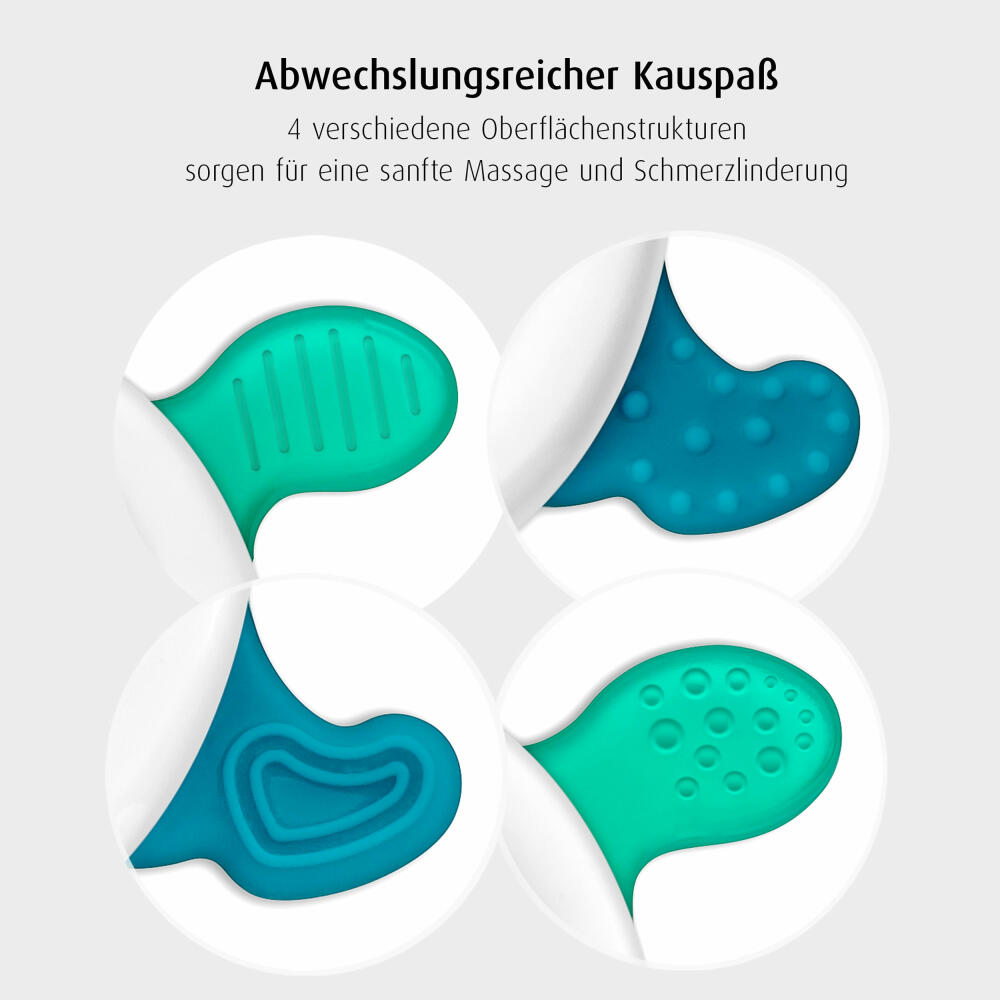 Reer Kühlbeißring Cool & Play mit Rassel, Schildkröte Beißring, Zahnhilfe, Beißhilfe, 79203