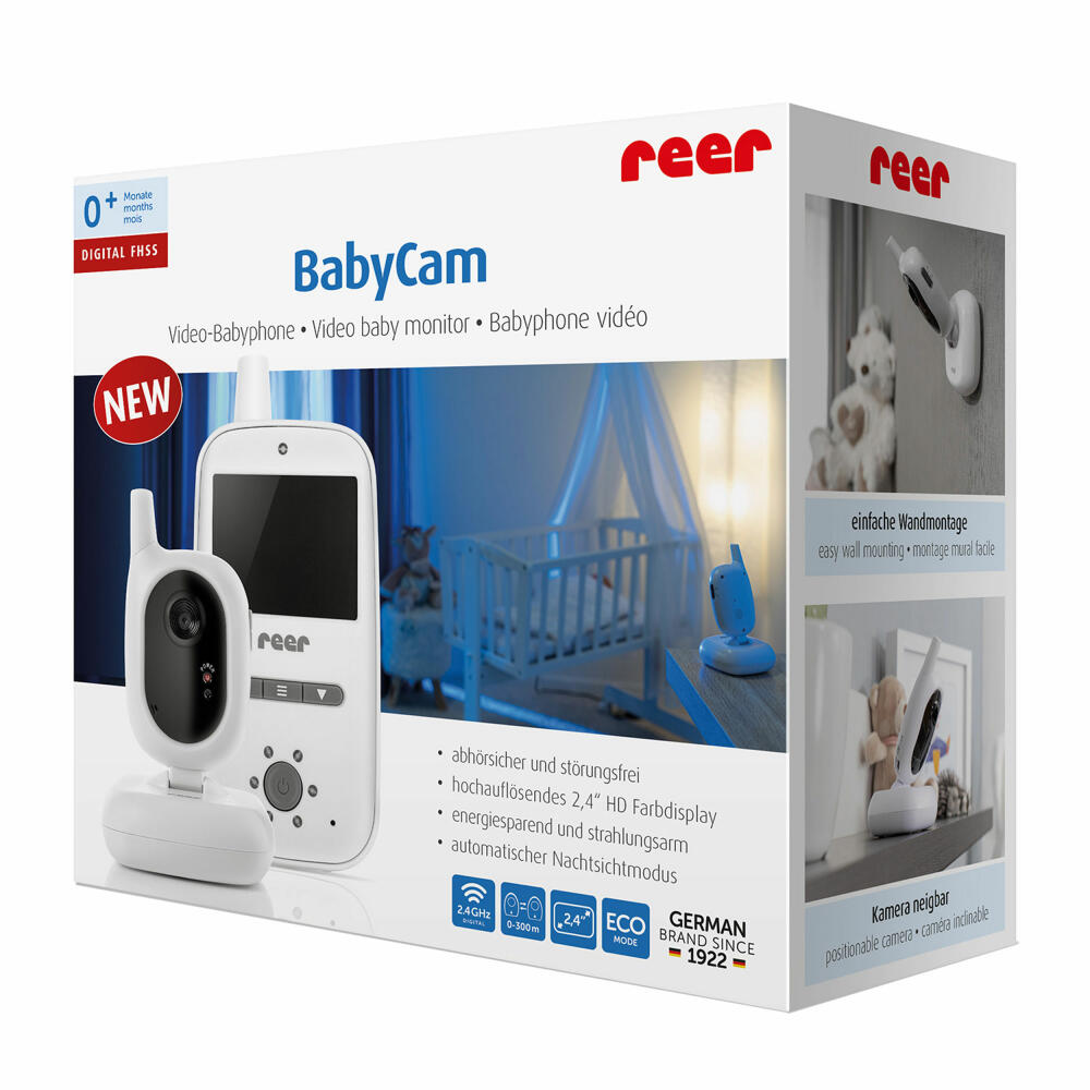 reer BabyCam, video baby monitor, baby monitor, camera, color screen, range up to 300 m, 80420
