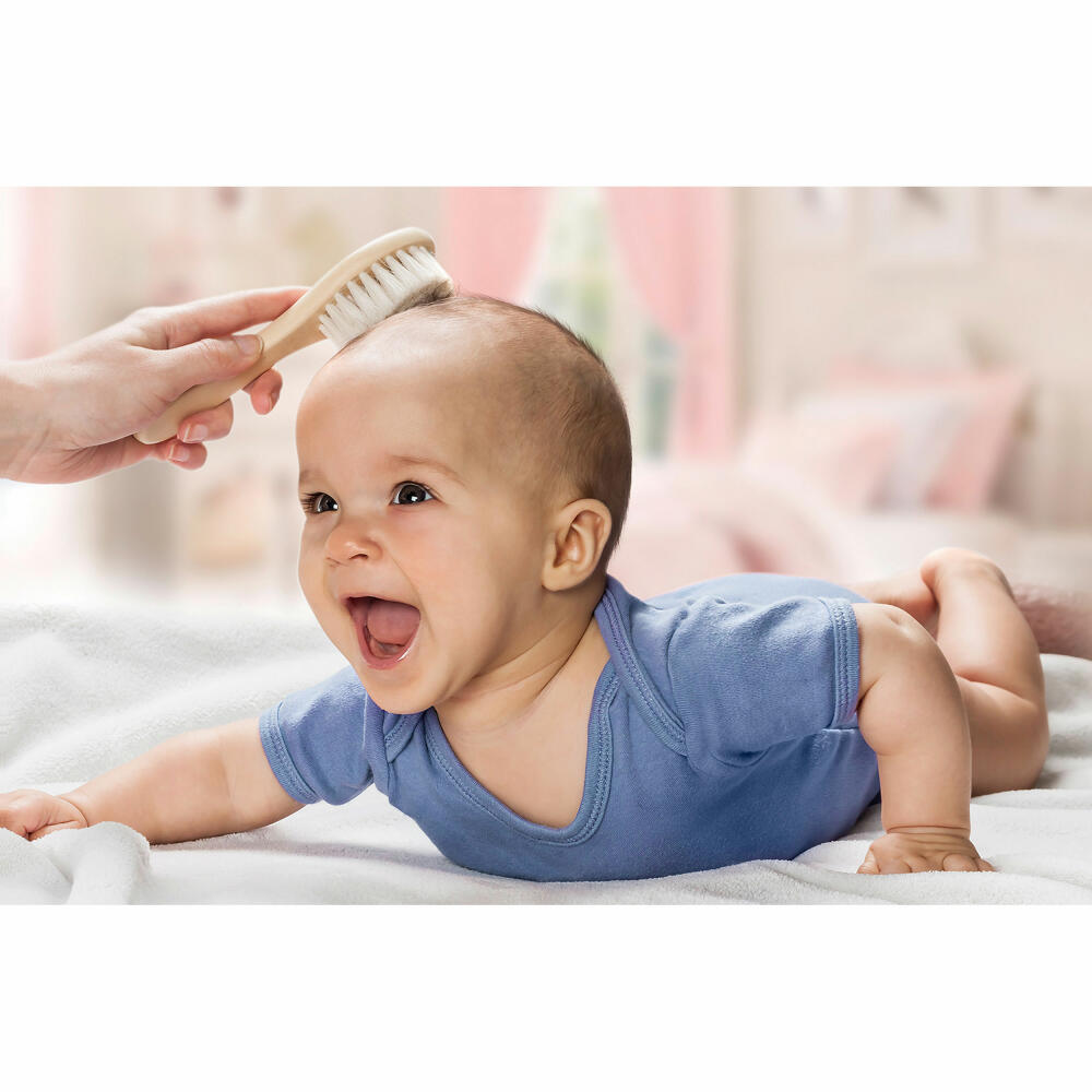 reer natural hair brush, hair brush, natural hair brush, for babies, wooden brush, baby care, goat hair, 81165