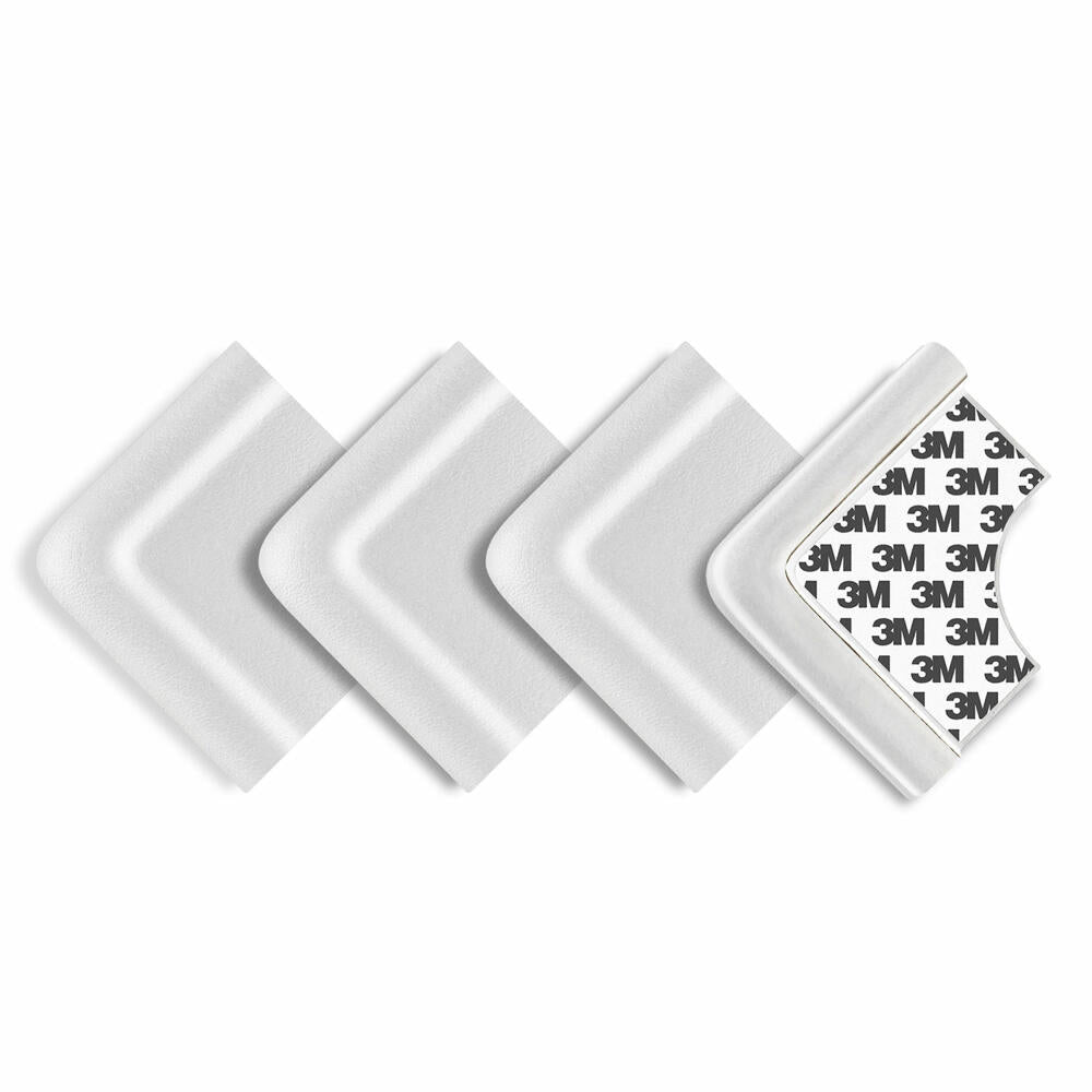 reer Eckenschutz Soft, 4er Set, Ecken Schutz, Kantenschutz, Stoßschutz, Kinder Sicherung, Weiß, 82030