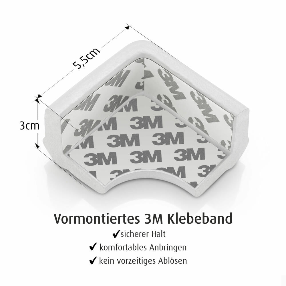 reer Eckenschutz Soft, 4er Set, Ecken Schutz, Kantenschutz, Stoßschutz, Kinder Sicherung, Weiß, 82030