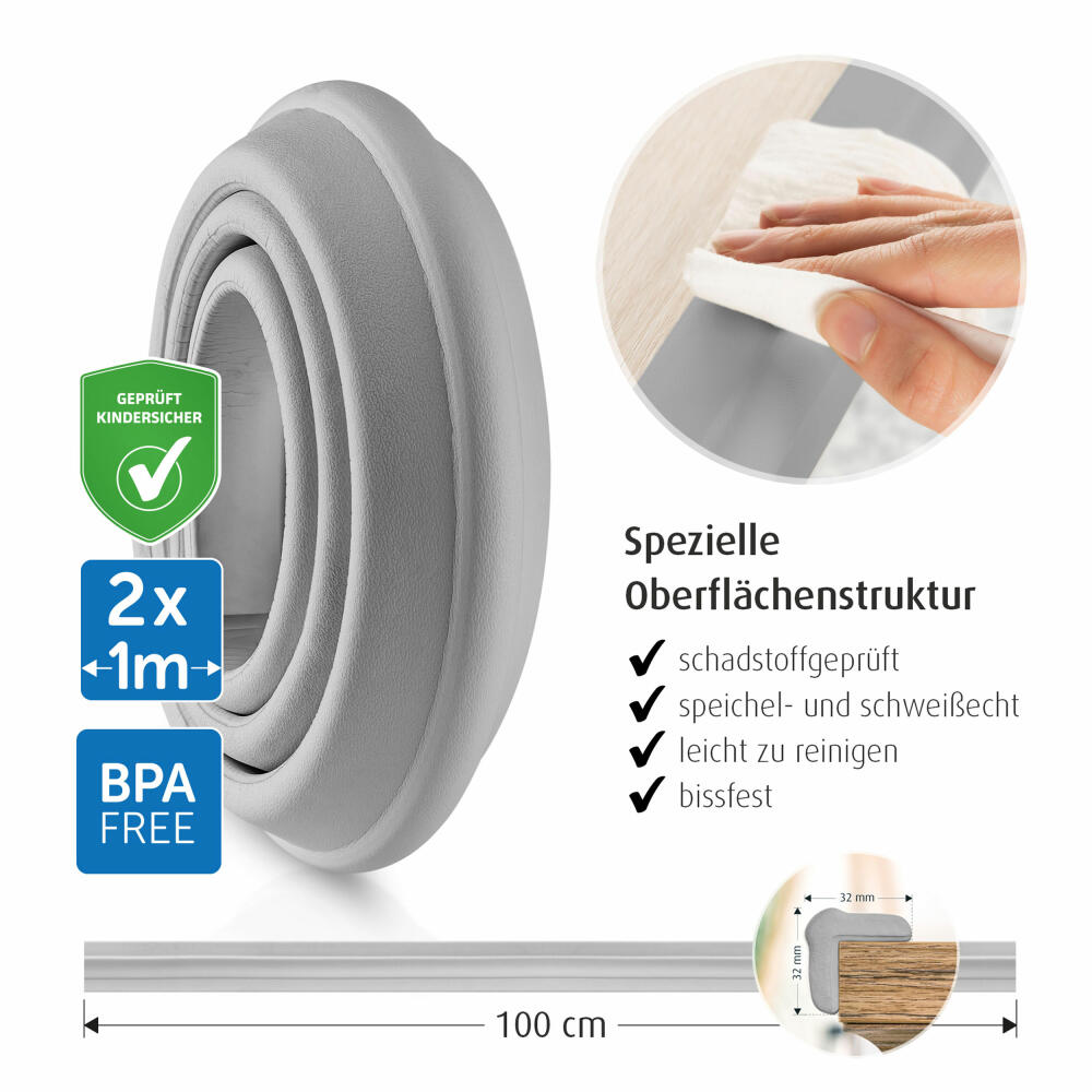 reer edge protection soft, edge protection, children, safety, child safety, foam, grey, 82041