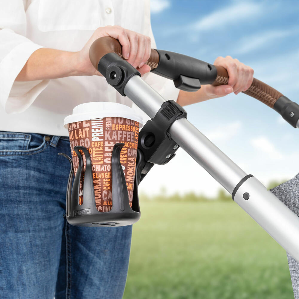 reer Clip&Go Cup Holder Getränkehalter, Babyflasche, Becherhalter, Kinderwagen, 84021