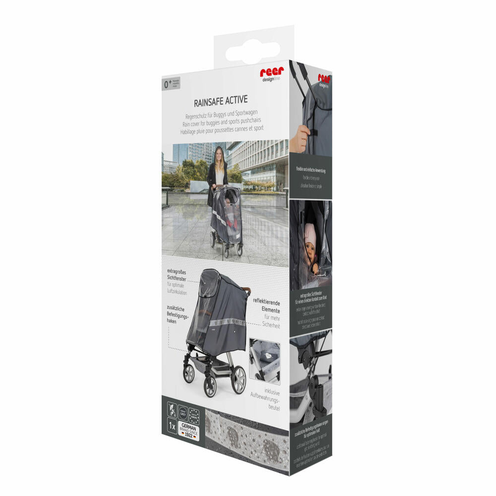 reer DesignLine RainSafe Active rain cover for buggies and sports cars, rain cover, rain hood, 84041