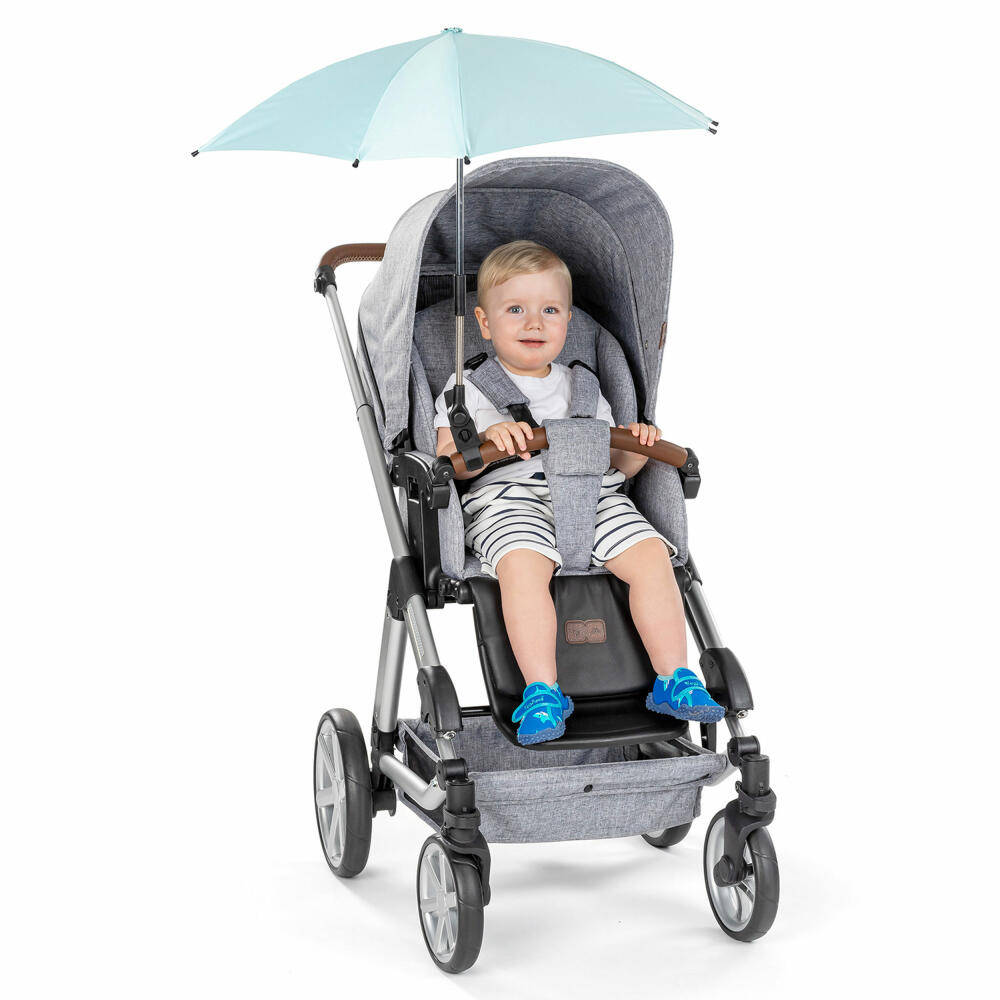 reer ShineSafe Kinderwagen-Sonnenschirm, Sonnen Schirm, Sonnenschutz, UV Schutz, Kinderwagen, Mint, 84173