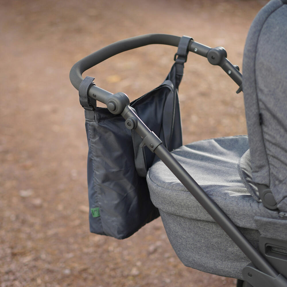 reer Growing Kinderwagen-Einkaufstasche, Einkaufstasche, Kinderwagen Tasche, Shopper, Klett, Polyester, Grau, 84211