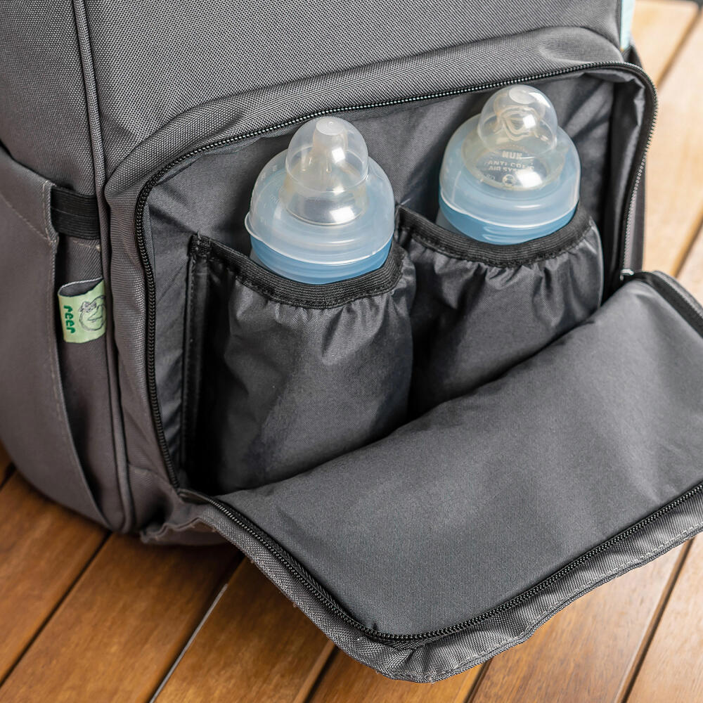 reer Growing Changing Backpack, Changing Backpack, Changing Bag, Changing Mat, Recycled PET Bottles, Grey, 84221