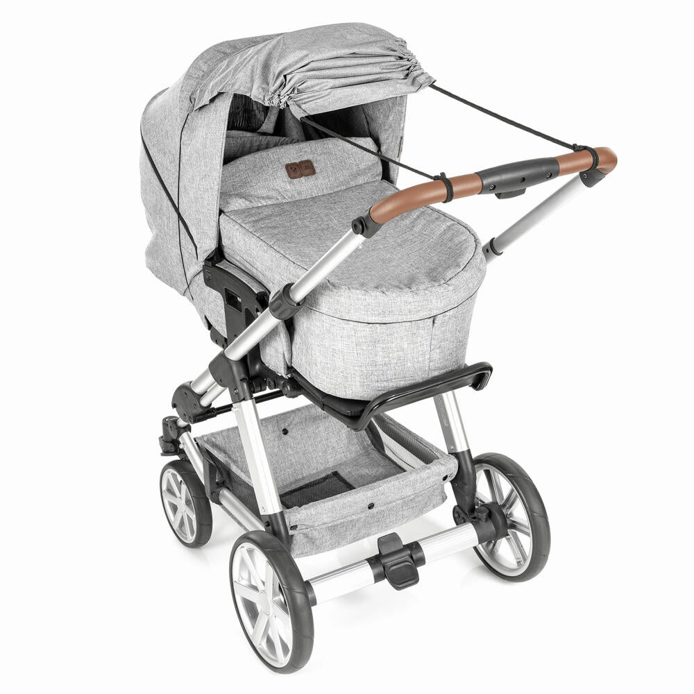 reer ShineSafe+ Sonnensegel, Sonnenschutz, UV Schutz, Kinderwagen, Grau-Melange, 84231
