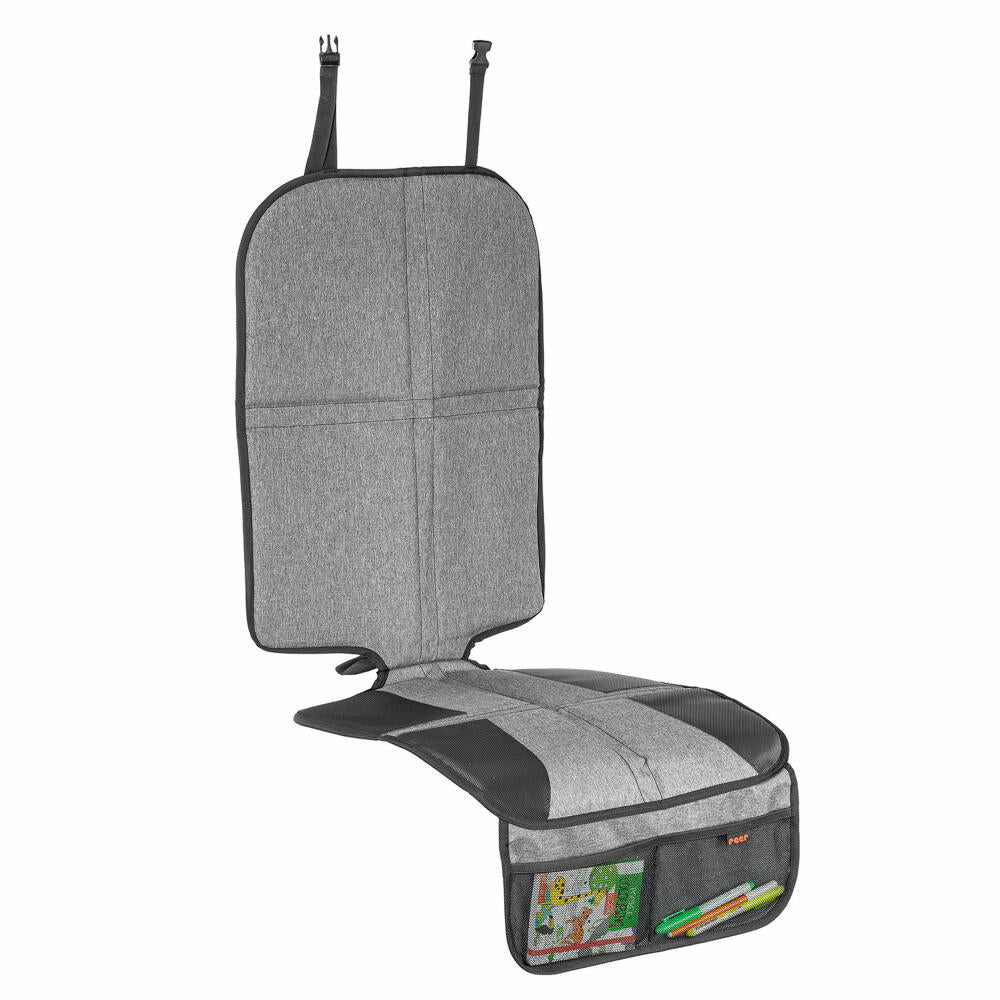 reer TravelKid MaxiProtect Autositz-Schutzunterlage, Unterlage für Kindersitz, Kindersitzunterlage, mit Taschen, 86071