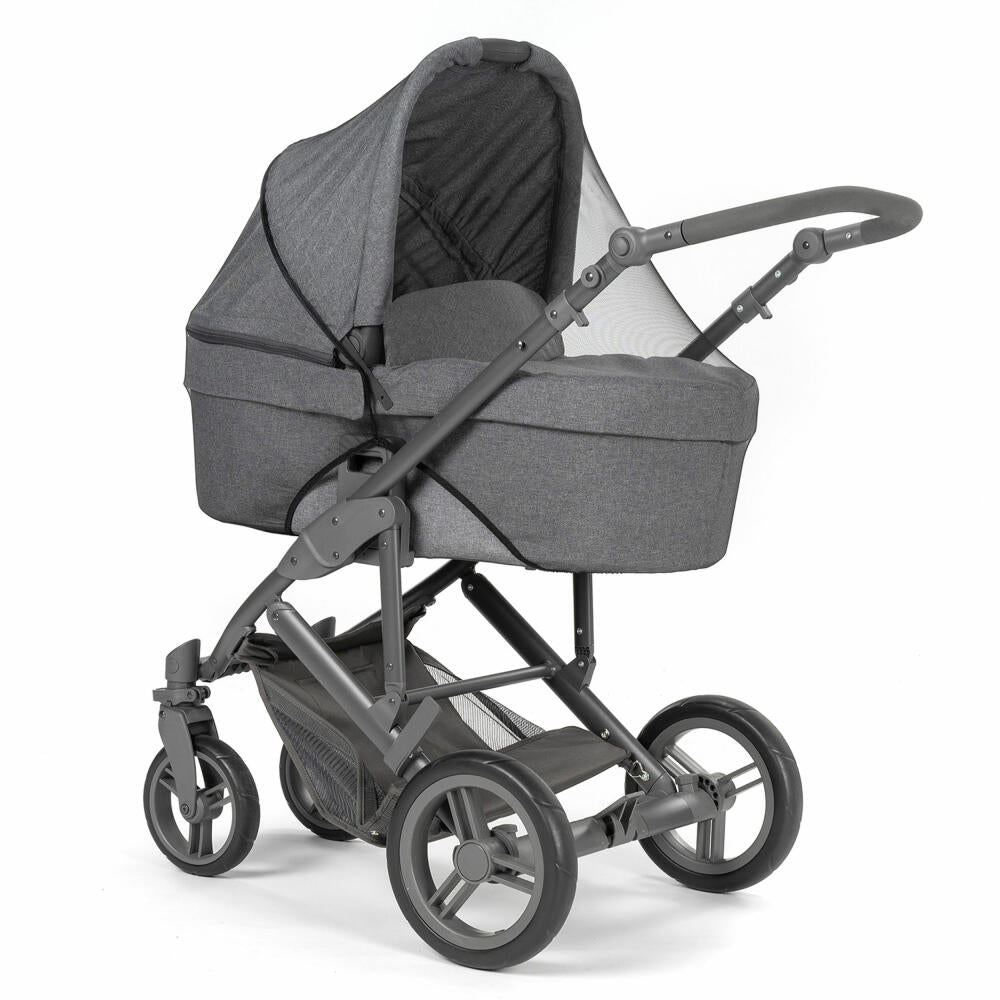 reer BiteSafe Insektenschutz für Kinderwagen, Moskitonetz, Mückennetz, Fliegennetz, Polyester, Schwarz, 87021