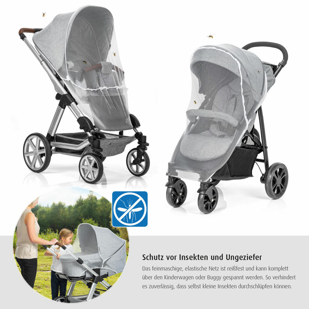 reer BiteSafe insect protection for strollers, mosquito net, mosquito net, fly net, polyester, white, 87030