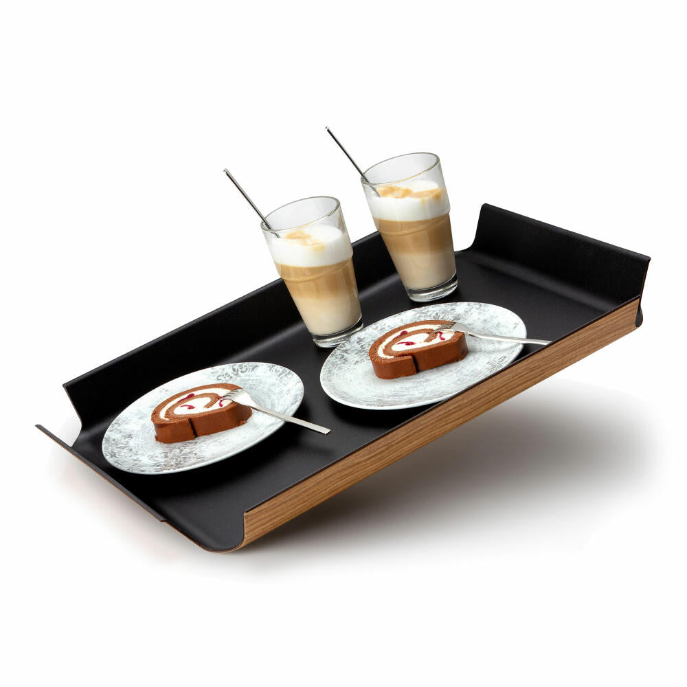 Continenta Rutschfestes Tablett, Serviertablett, Holzpapierfaser, Schwarz Metallic, 54.5 x 40 cm, 2942