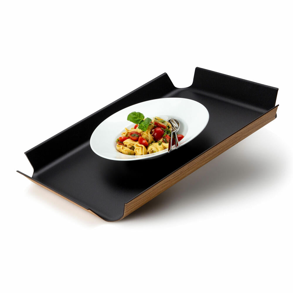 Continenta Rutschfestes Tablett, Serviertablett, Holzpapierfaser, Schwarz Metallic, 54.5 x 40 cm, 2942