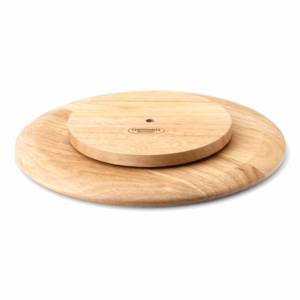 Continenta Drehplatte, Drehteller, Servierplatte, Käseplatte, Gummibaumholz, Ø 30 cm, 3012