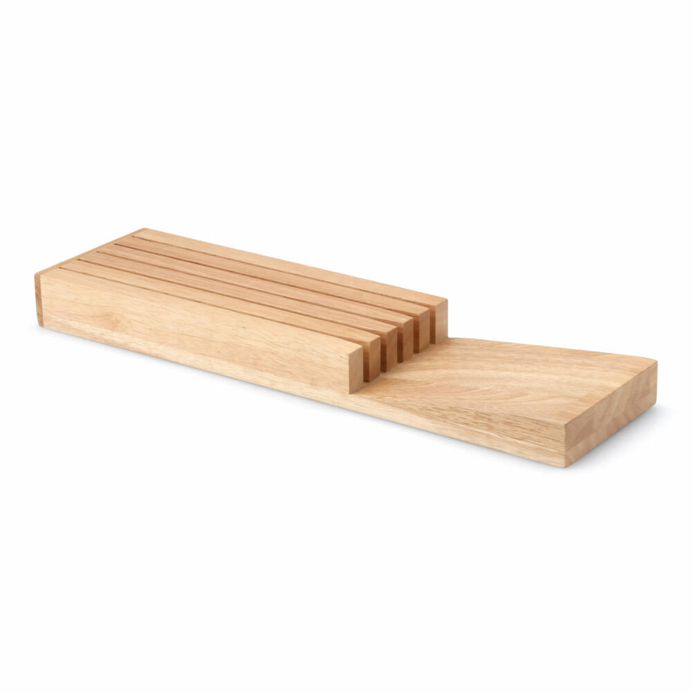 Continenta Messerblock für Schublade, Holzmesserblock, Messer Block, Messerhalterung, Gummibaumholz, 30518