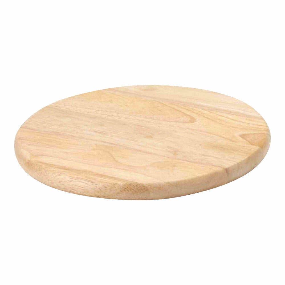 Continenta Schneidebrett Rund, Küchenbrett, Servierbrett, Gummibaumholz, Ø 25 cm, 30603