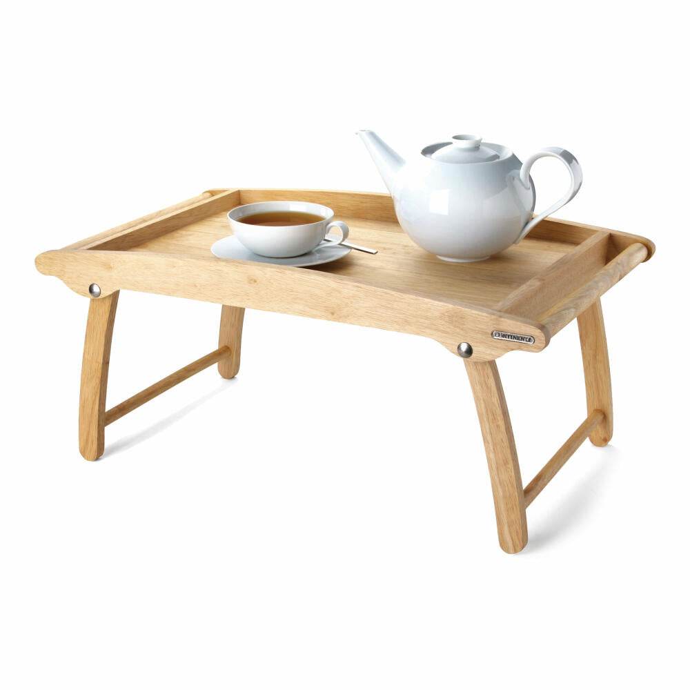 Continenta Betttablett, Bett Tablett, Serviertablett, Frühstückstablett, Betttisch, Gummibaumholz, 61 x 35 cm, 3061