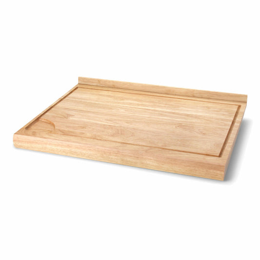 Continenta Back- und Arbeitsbrett, Backbrett, Küchenbrett, Schneidebrett, Holzbrett, Gummibaumholz, 62 x 42.5 cm, 3096