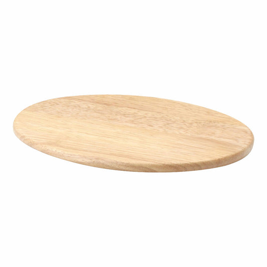 Continenta Schneidebrett Oval, Servierbrett, Küchenbrett, Holzbrett, Gummibaumholz, 30 x 20 cm, 3116