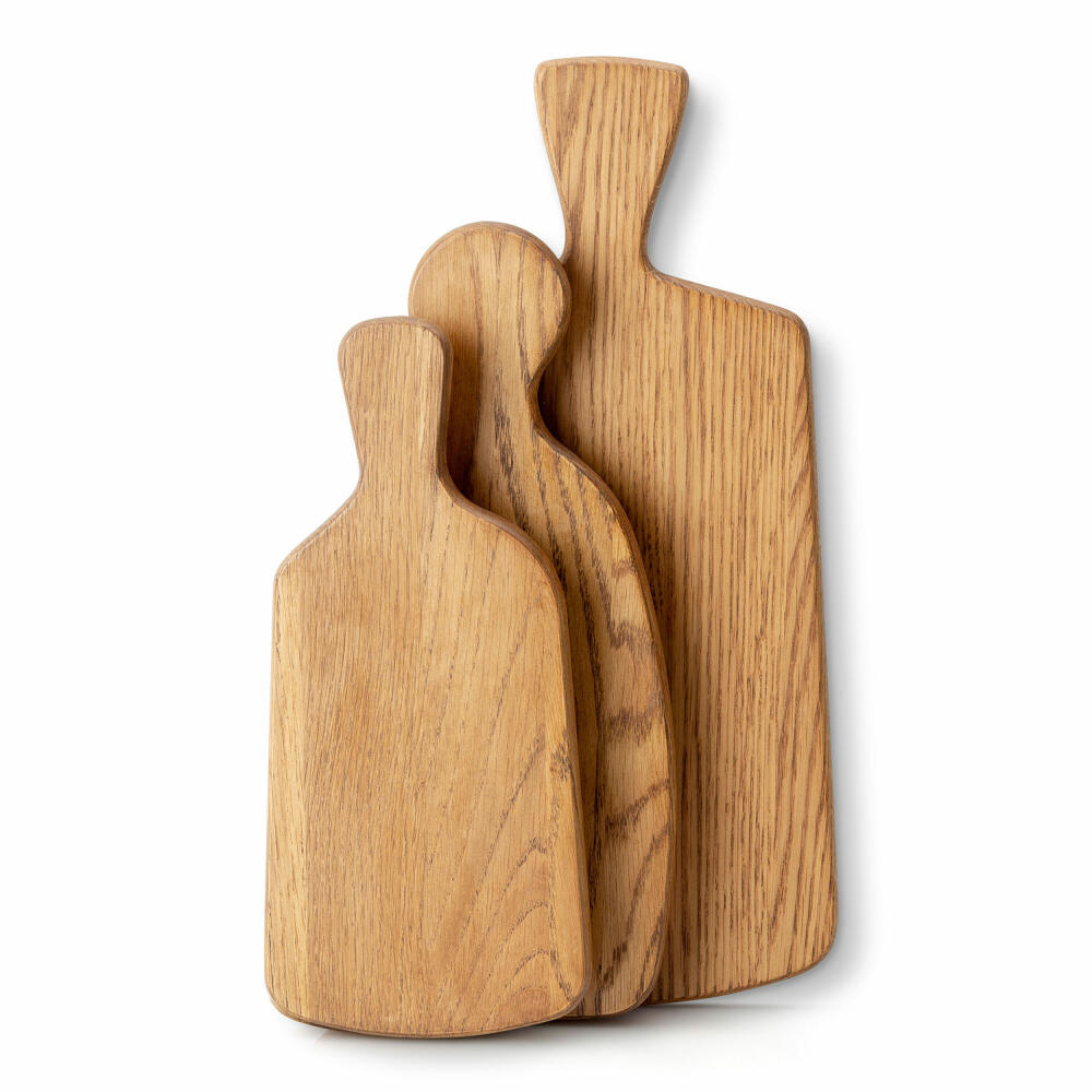 Continenta Schneidebrett, mit Griff, Servierbrett, Küchenbrett, Holzbrett, Eichenholz, 30.5 x 14 cm, 4106