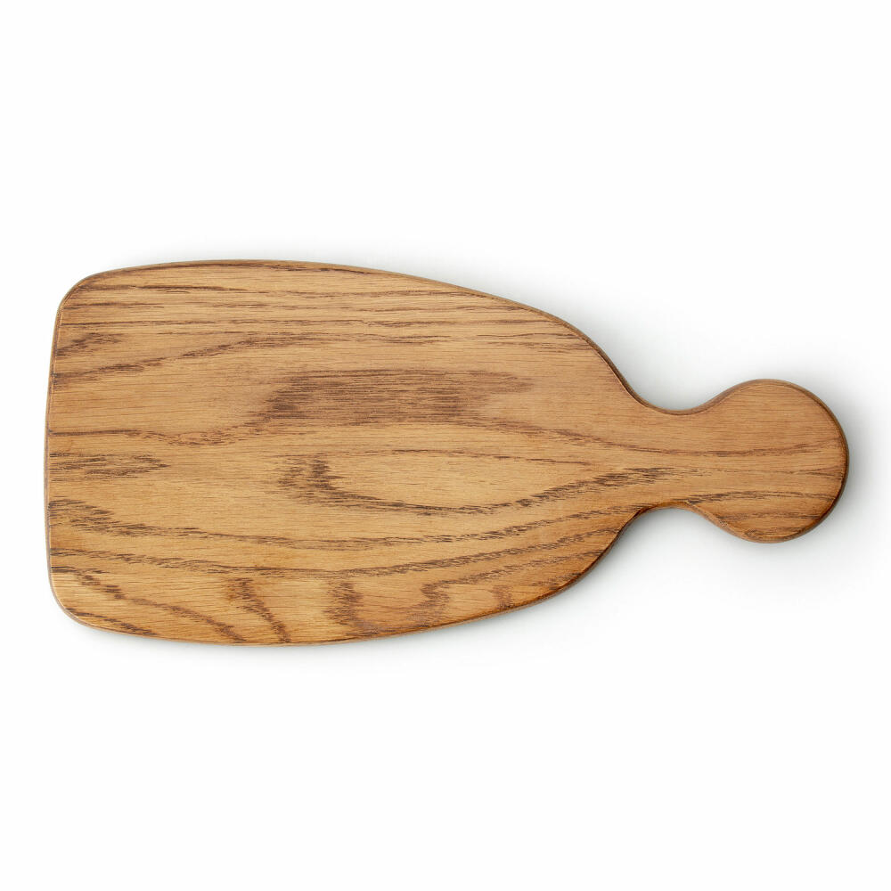 Continenta Schneidebrett, mit Griff, Servierbrett, Küchenbrett, Holzbrett, Eichenholz, 34.5 x 16.5 cm, 4107