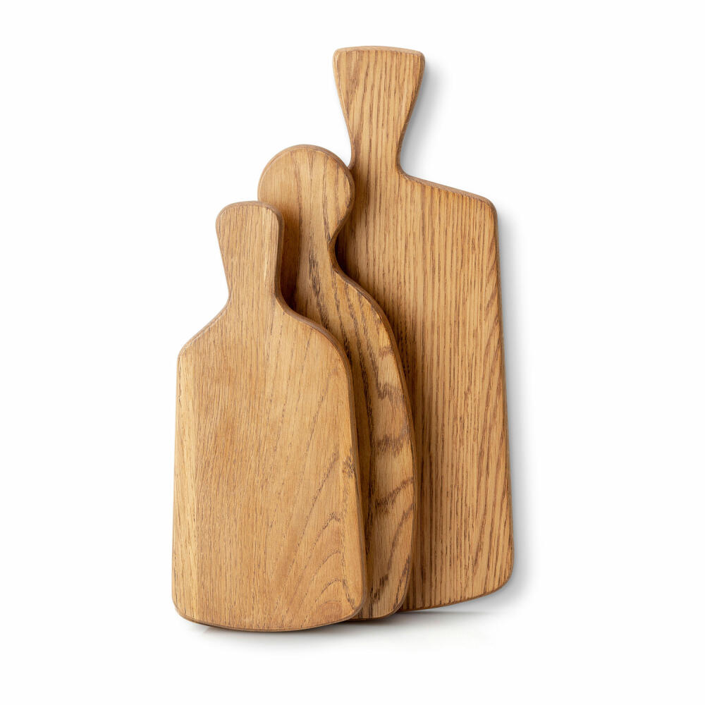 Continenta Schneidebrett, mit Griff, Servierbrett, Küchenbrett, Holzbrett, Eichenholz, 34.5 x 16.5 cm, 4107