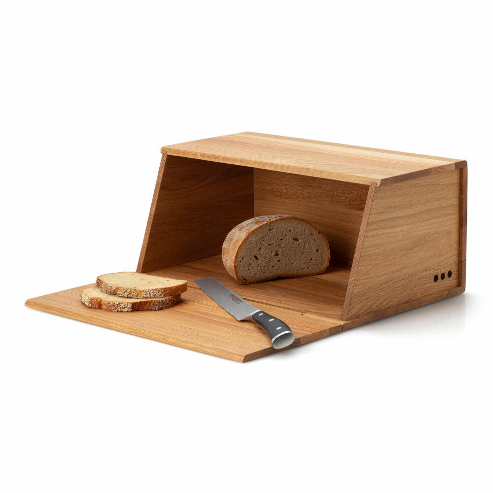 Continenta Brotkasten, Brotbox, Brotbehälter, Brotkiste, Eichenholz, 40 x 26 x 18.5 cm, 4160