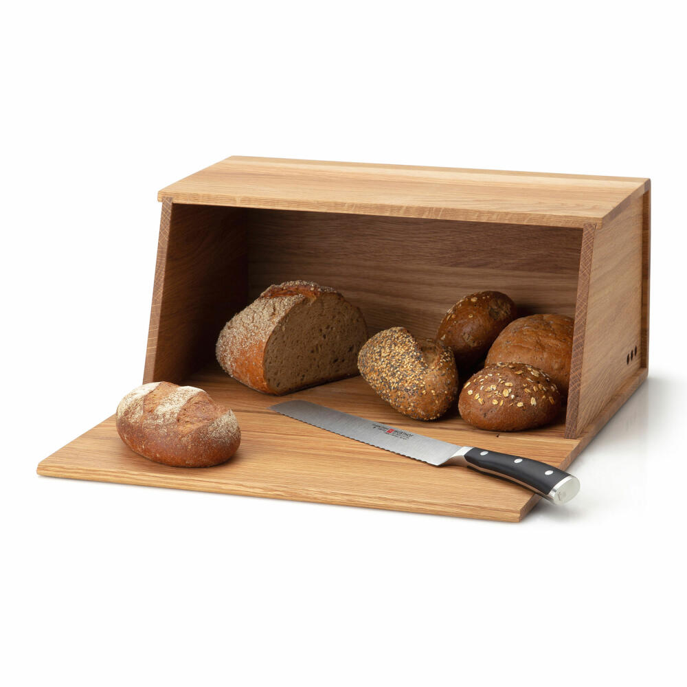 Continenta Brotkasten, Brotbox, Brotbehälter, Brotkiste, Eichenholz, 40 x 26 x 18.5 cm, 4160