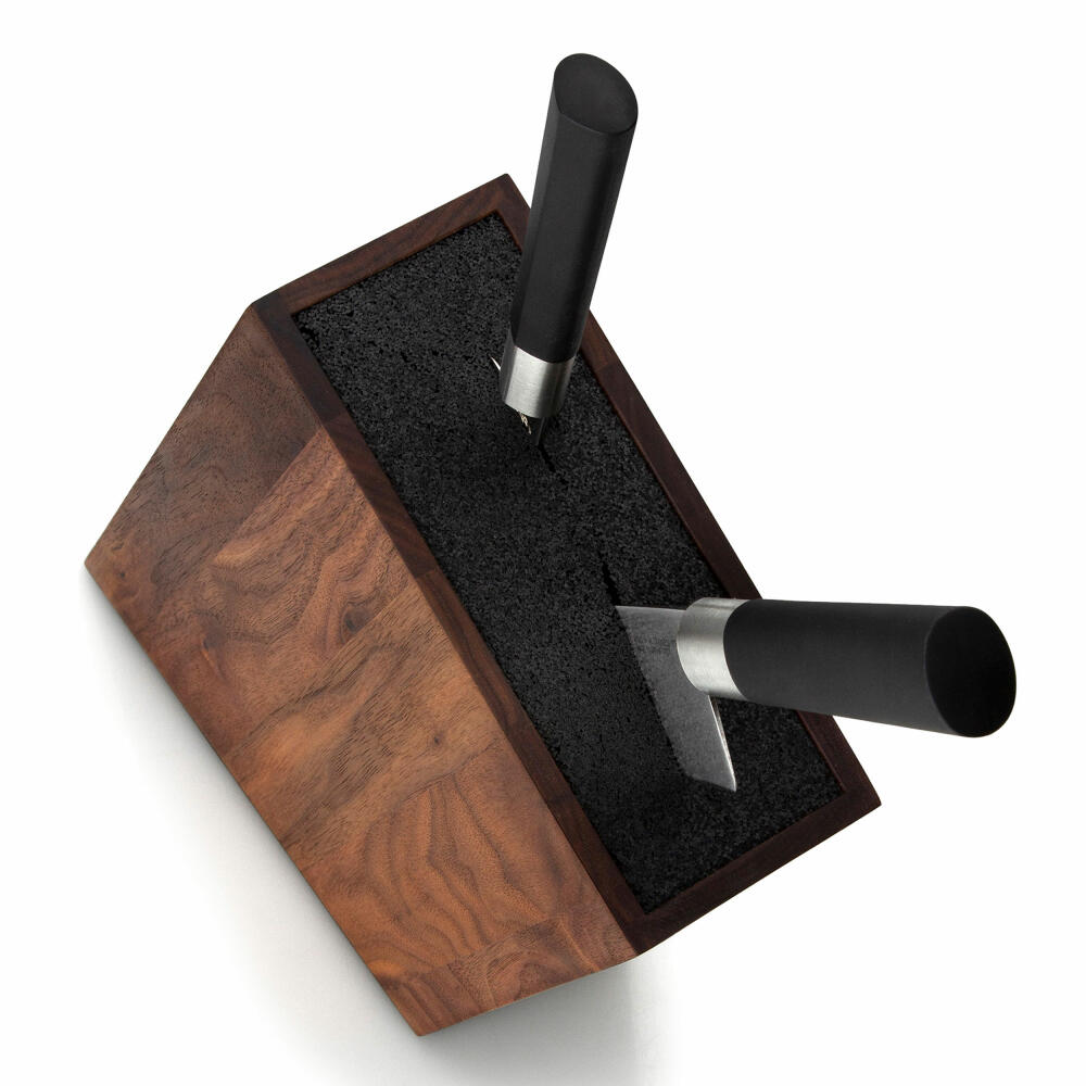 Continenta Messerblock mit flexiblem Einsatz, schräg stehend, Messeraufbewahrung, Walnussholz, 28.5 x 8 x 19 cm, 4250