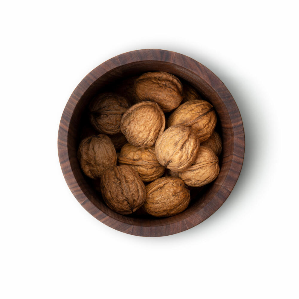 Continenta tin, storage tin, wooden tin, storage container, walnut wood, Ø 13 x 16 cm, 4172
