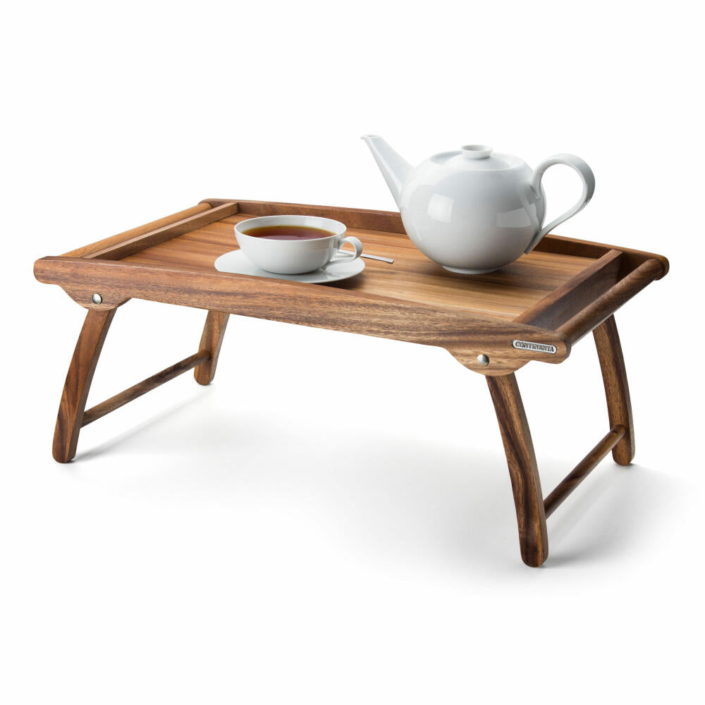 Continenta Bett-Tablett, Betttablett, Serviertablett, Frühstückstablett, Betttisch, Akazienholz, 53 x 32 cm, 4868