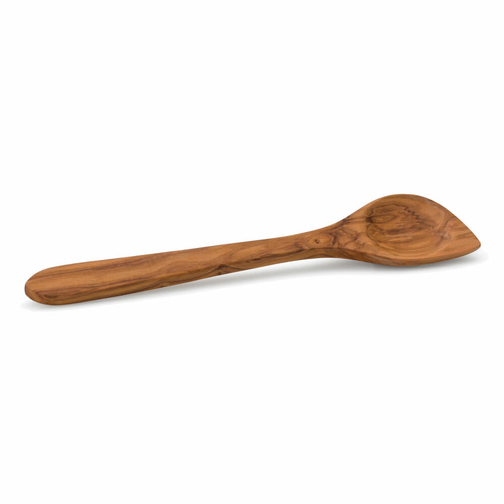 Continenta Kochlöffel mit Ecke, Rührlöffel, Holzlöffel, Küchenhelfer, Kochzubehör, Olivenholz, L 30 cm, 4922