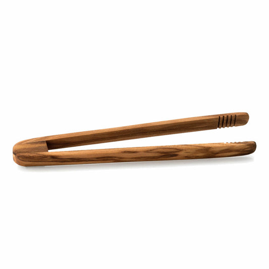 Continenta Gourmetzange, Servierzange, Küchenzange, Salatzange, Grillzange, Olivenholz, L 15 cm, 4942