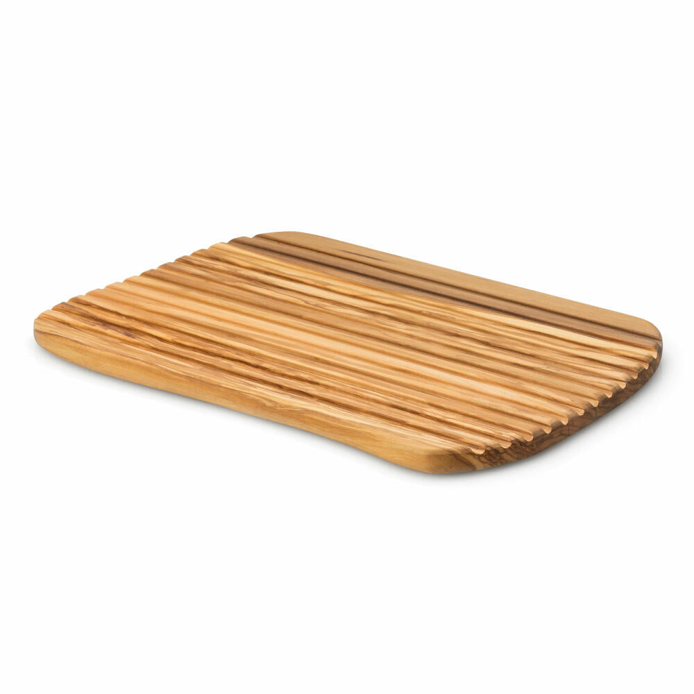 Continenta Brotschneidebrett, Schneidebrett, Küchenbrett, Holzbrett, Brett, Olivenholz, 37 x 25 cm, 4990