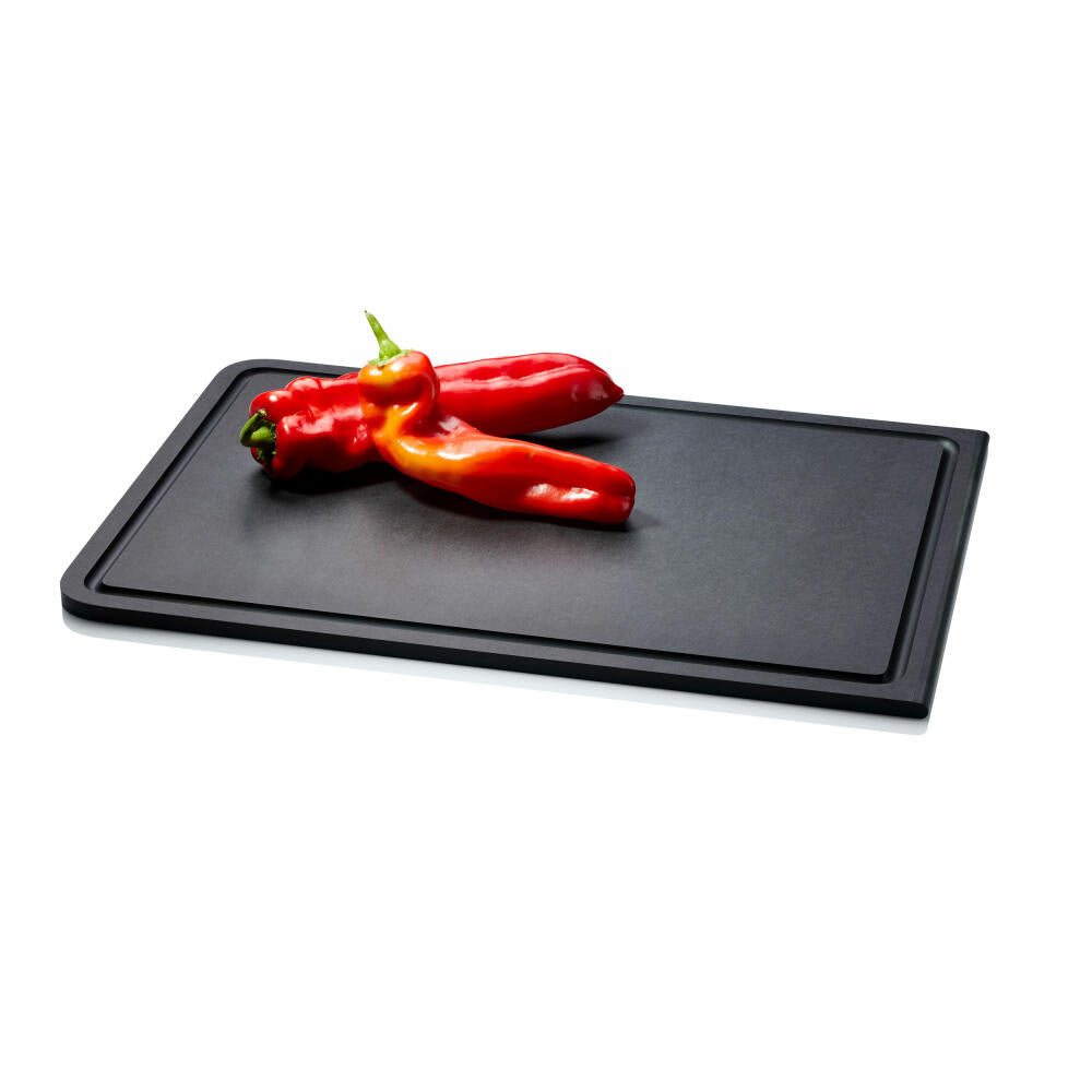 Continenta carving board Duracore, cutting board, kitchen board, serving board, wood paper fiber, black, 44 x 29.8 cm, 5314