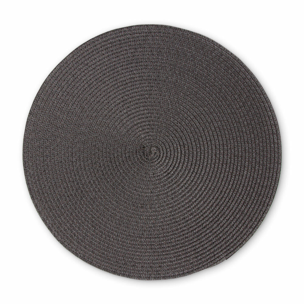 Continenta Tischset Rund, Platzset, Platzdecke, Platzmatte, Untersetzer, Kunststoff, Ø 38 cm, Anthrazit, 6620