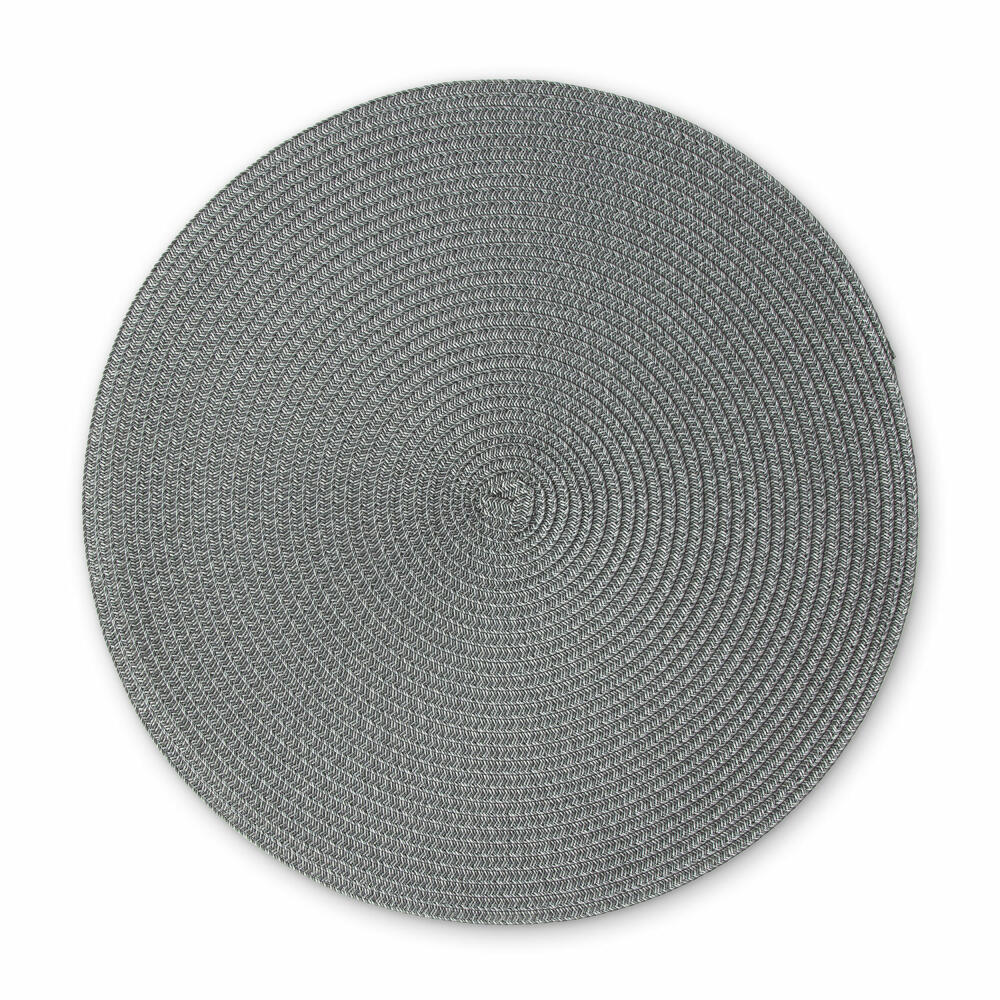 Continenta Tischset Rund, Platzset, Platzdecke, Platzmatte, Untersetzer, Kunststoff, Ø 38 cm, Dunkelgrau, 6621