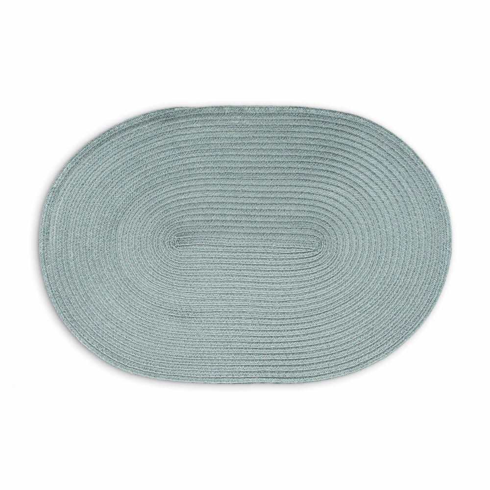 Continenta Tischset Oval, Platzset, Platzdecke, Platzmatte, Kunstfaser, Graublau, 45 x 31 cm, 6651