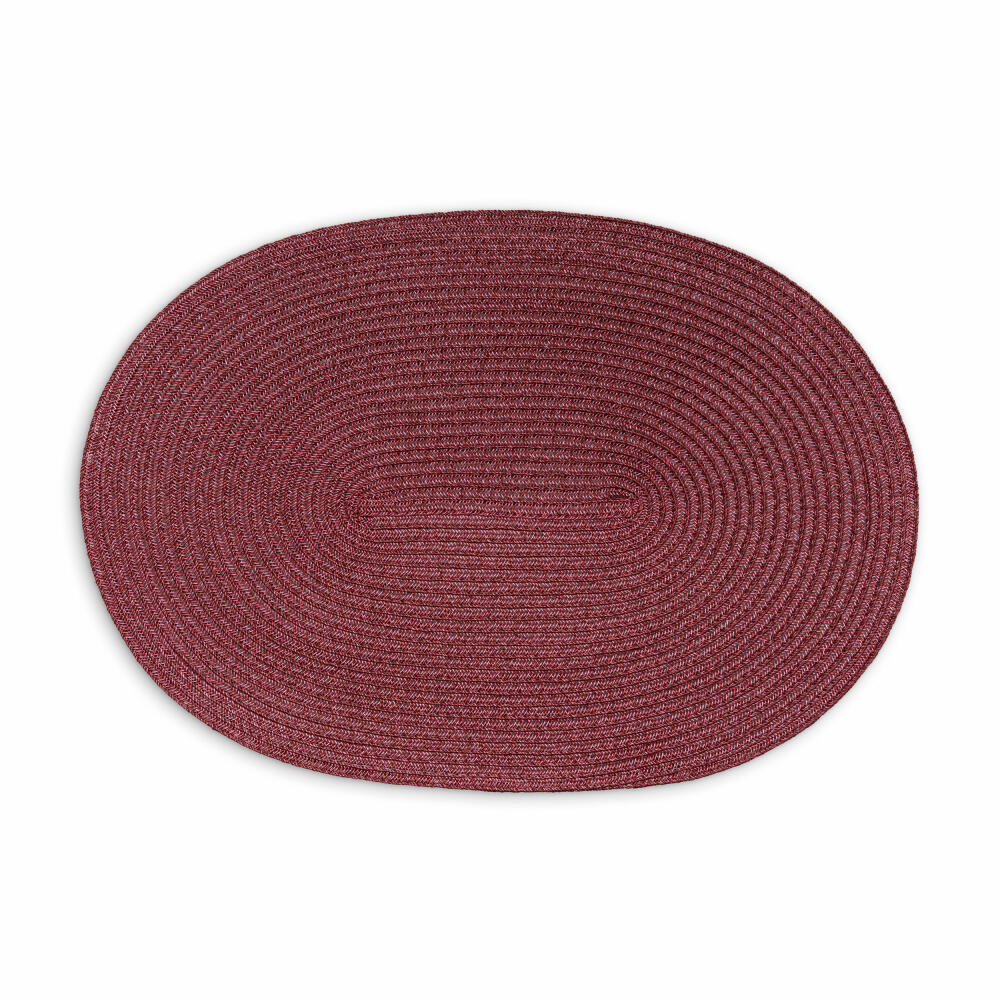Continenta Tischset Oval, Platzset, Platzdecke, Platzmatte, Kunstfaser, Weinrot, 45 x 31 cm, 6653